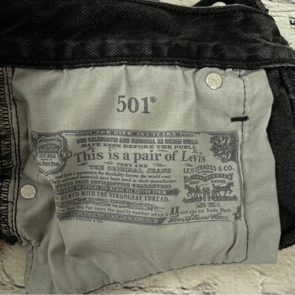 Women’s Levi’s 501 Original High Rise Short Lunar Black Size 28 - Picture 7 of 9